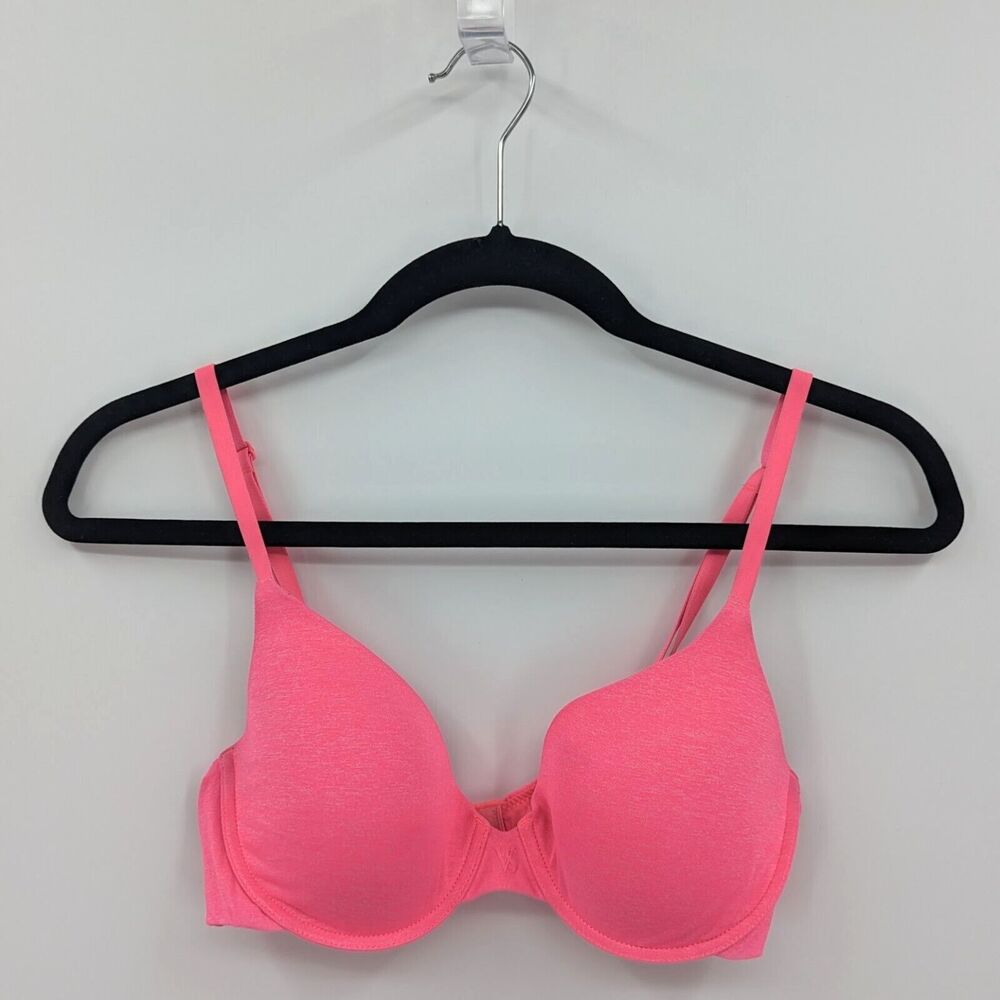 Victoria's Secret Bra Women's 34C Pink Heather Uplift Semi Demi T-shirt